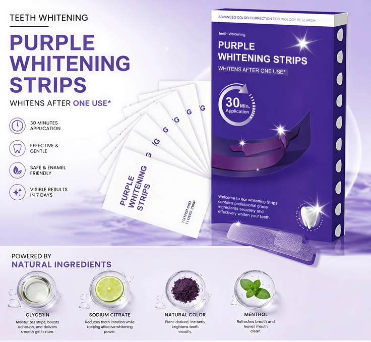 Purple Teeth Whitening Strips