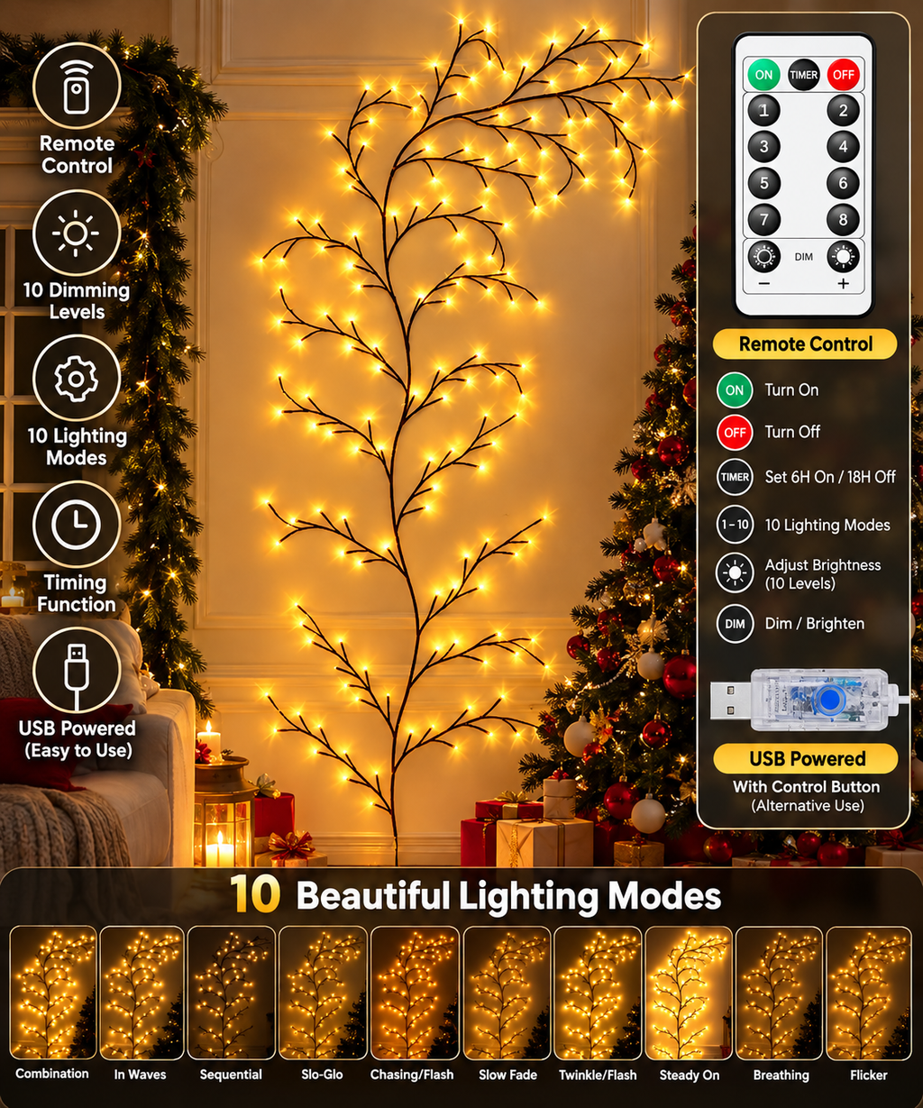 Cherry Blossom LED Branch Wall Light