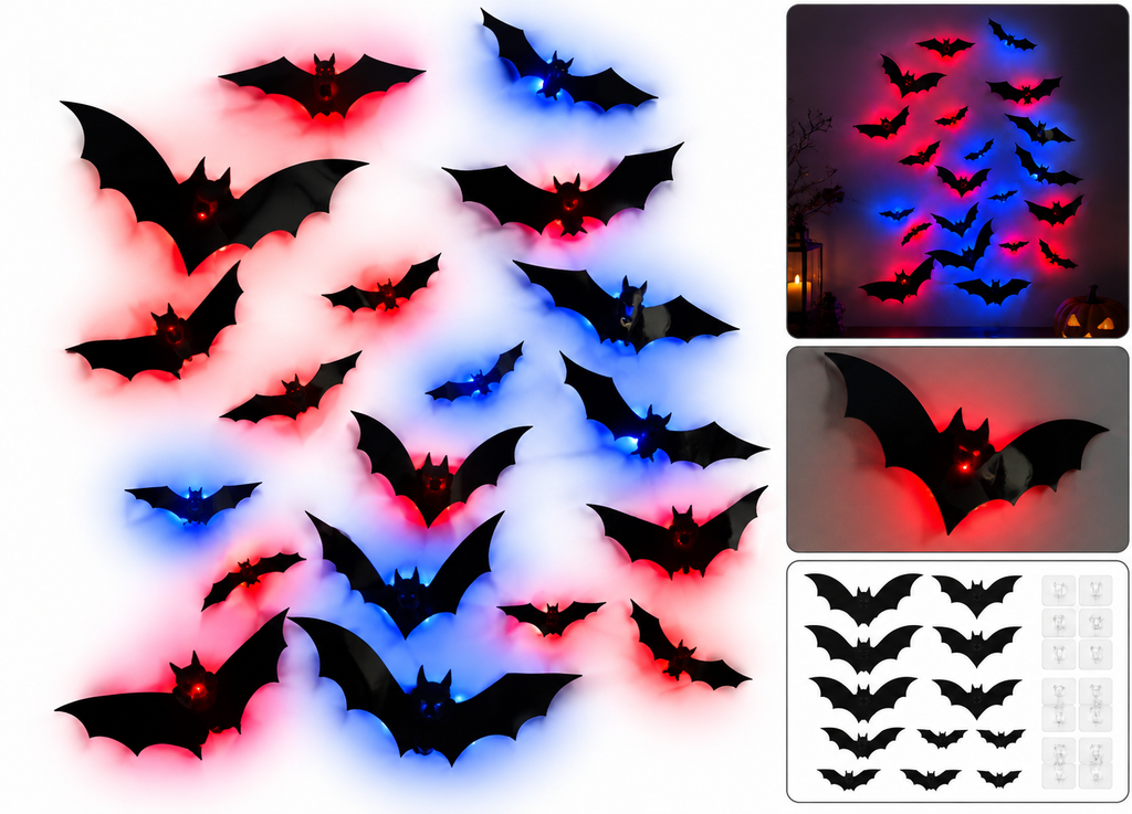 LED Bat Halloween Wall Lights