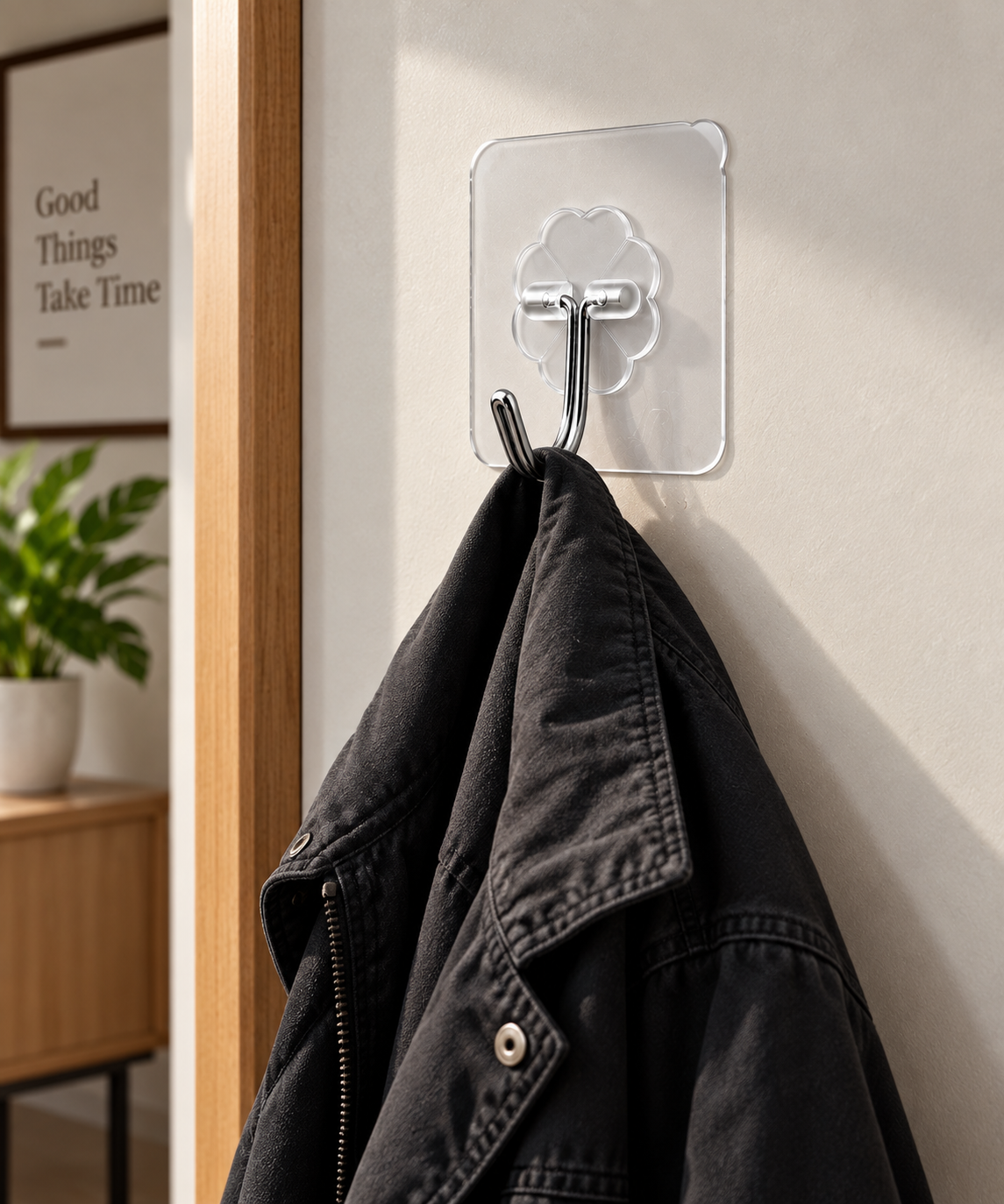 Transparent Self-Adhesive Wall Hooks