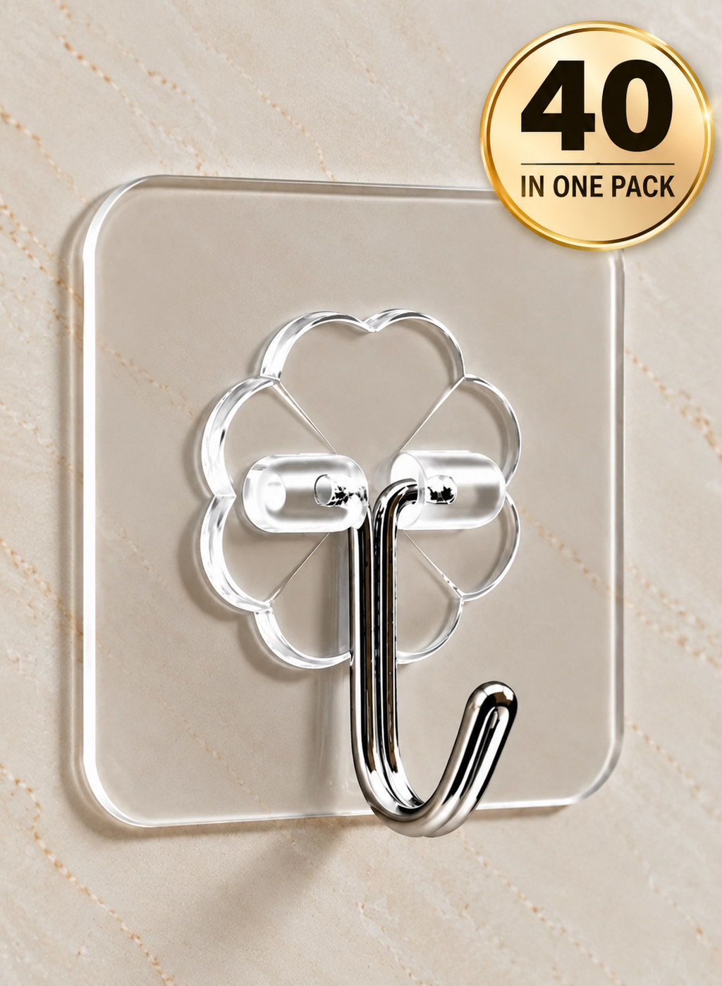 Transparent Self-Adhesive Wall Hooks